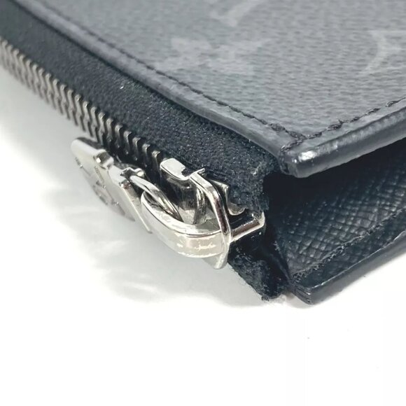 LOUIS VUITTON M63536 MonogramEclipse Portemonejour Wallet Coin Case coin purse - Picture 5 of 13